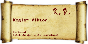 Kogler Viktor névjegykártya
